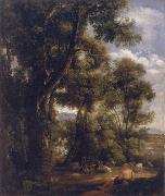 Landscape with goatherd and goats John Constable